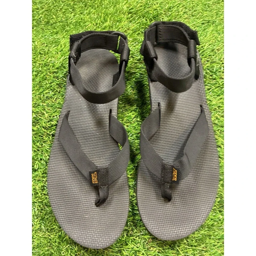 Teva Original Universal Flip Flop Sport Sandals Men’s 7 Black Hook & Loop